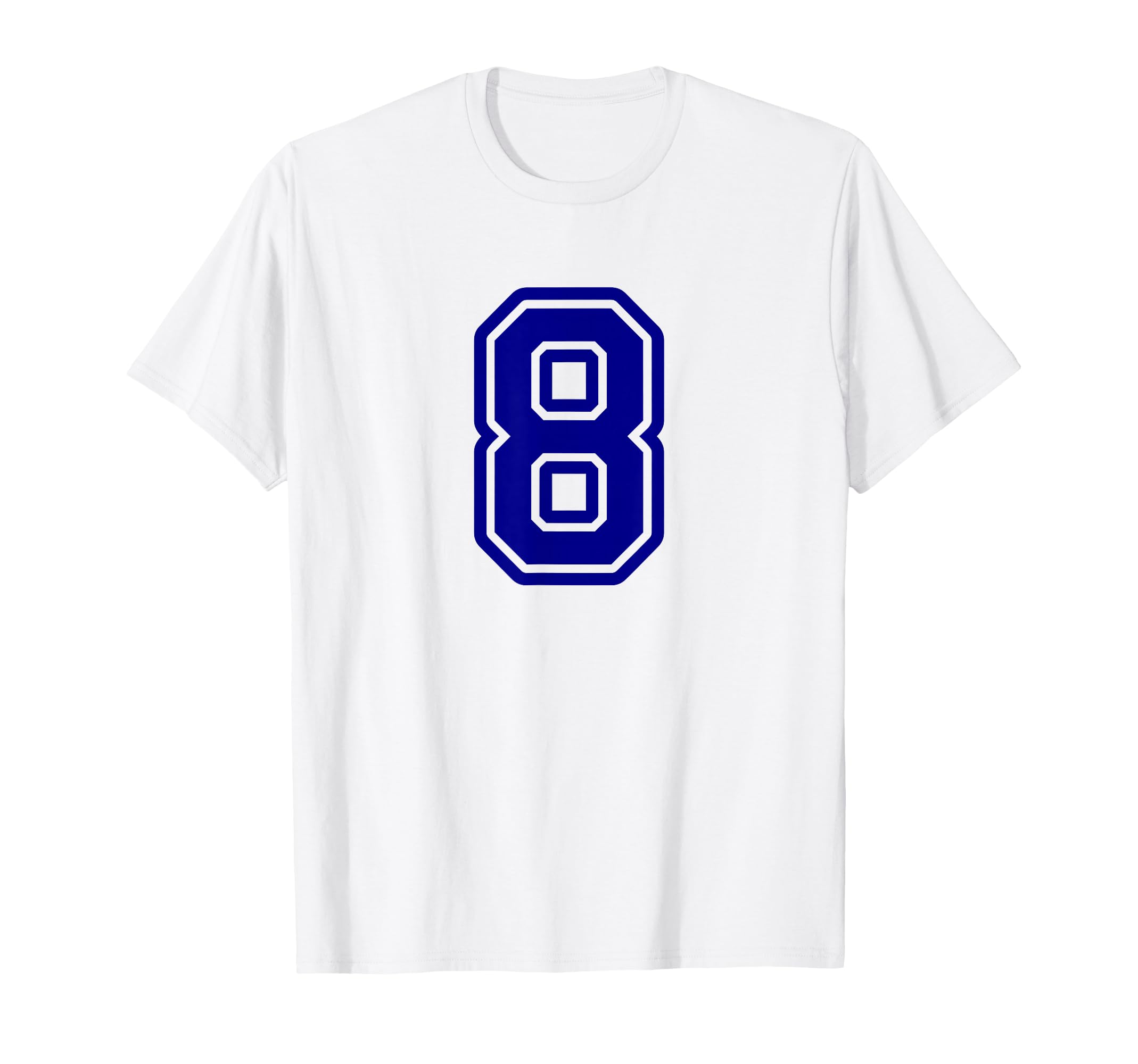 Number 8 Blue Sports Team Varsity T-Shirt - Streetwear Style Unisex - T-Shirt, Sweatshirt, Hoodie