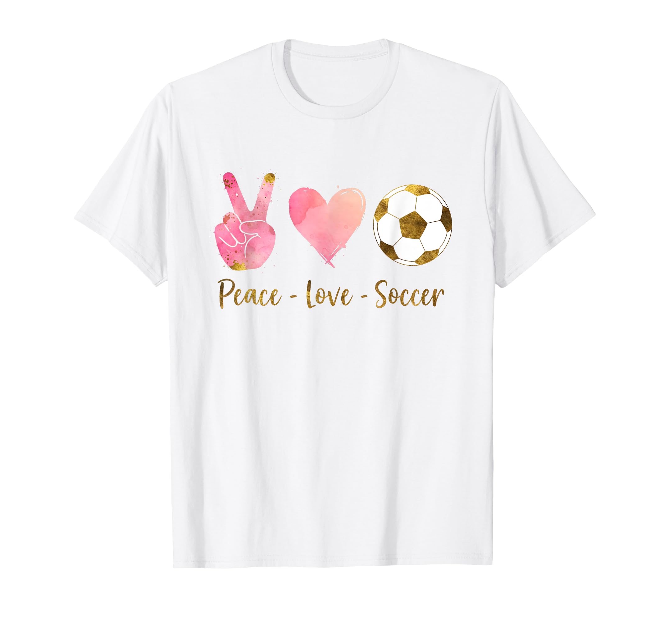 Peace Love Soccer Teen T-Shirt - Graphic Print for Adults - T-Shirt, Sweatshirt, Hoodie