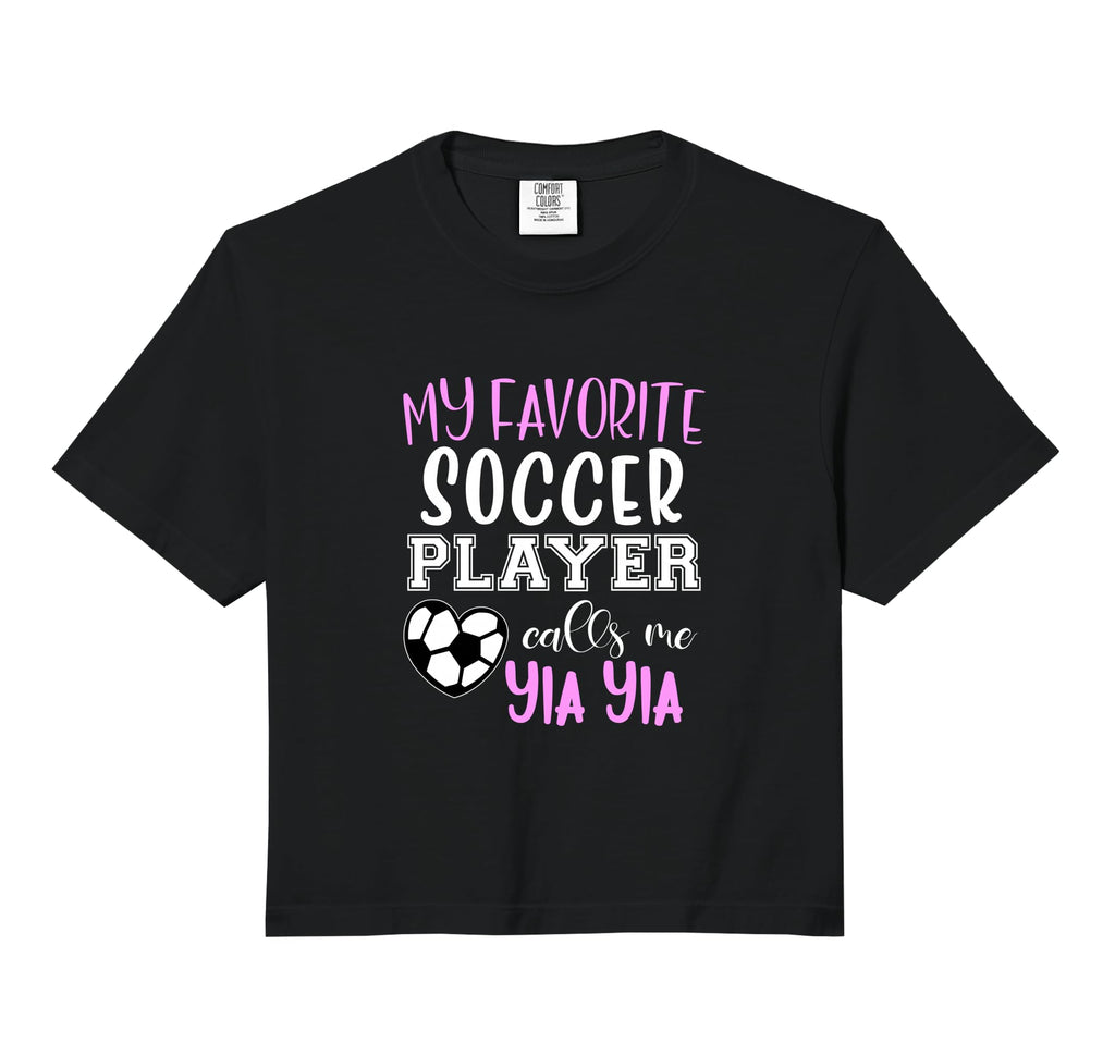 My Favorite Soccer Player Call Me Yia Yia Hoodie - Graphic Print Unisex - T-Shirt, Sweatshirt, Hoodie