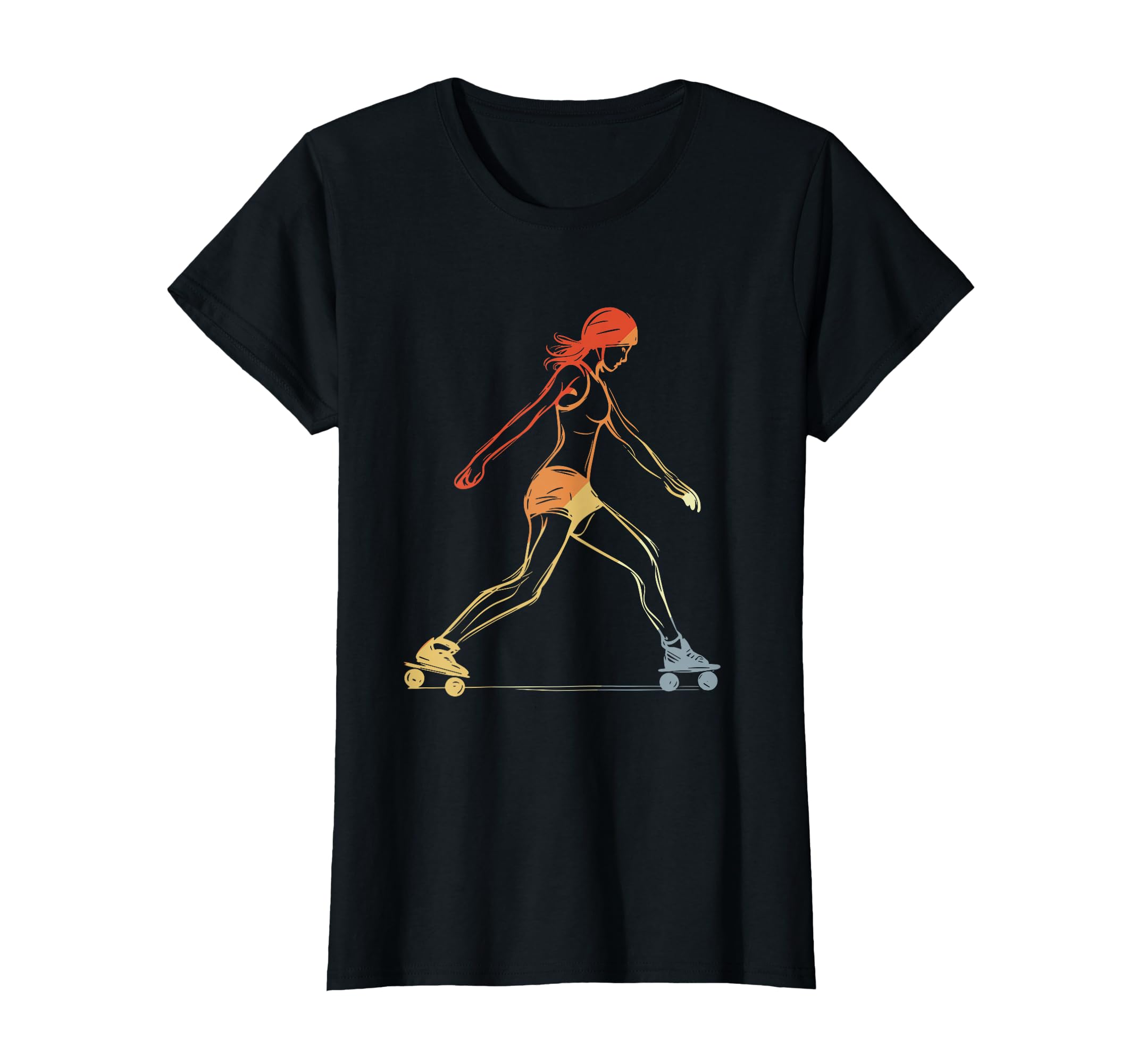 Female Roller Skater Sketch T-Shirt - Trendy Graphic Unisex - T-Shirt, Sweatshirt, Hoodie