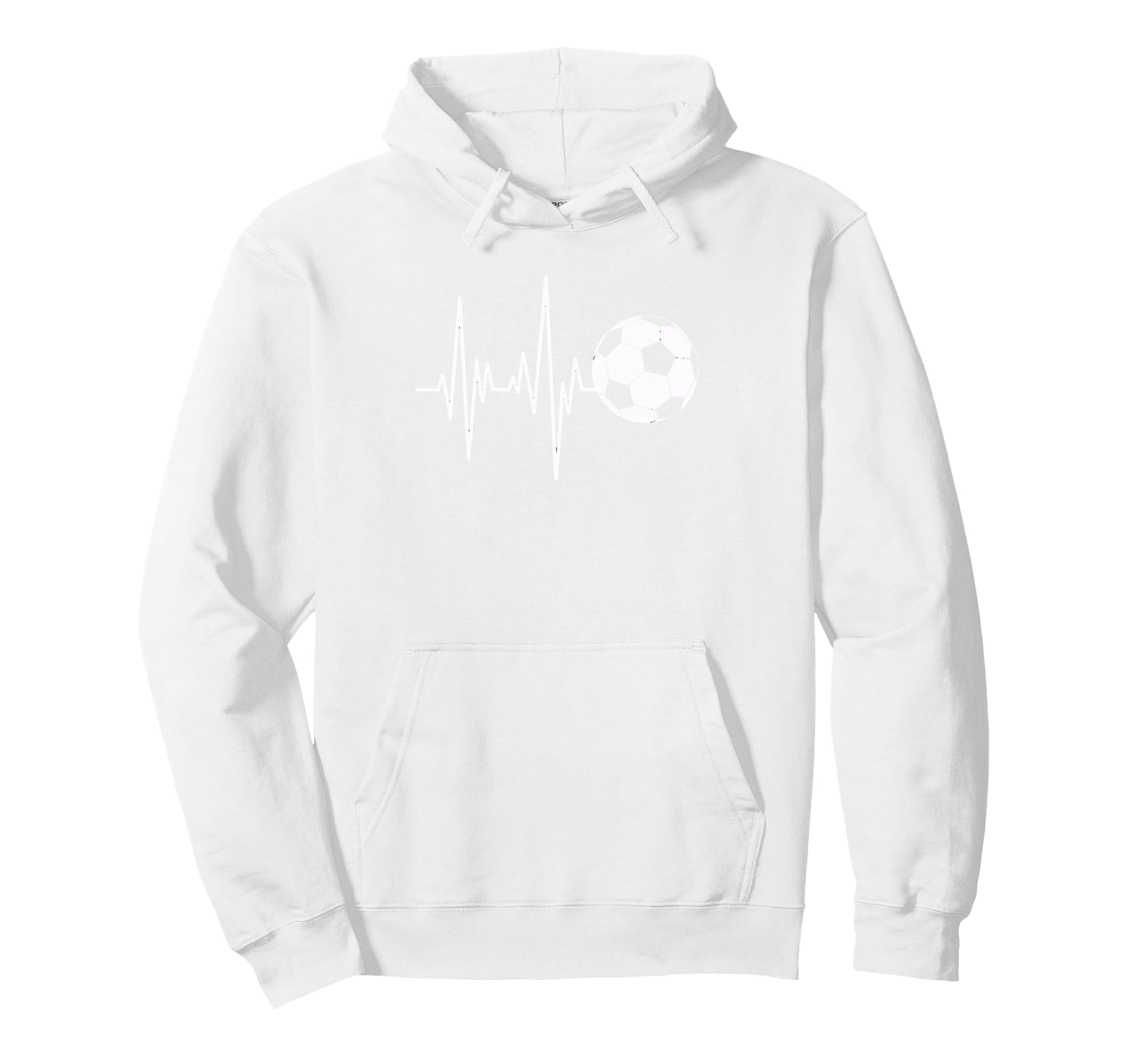 Soccer Heartbeat Ecg Ball Minimal Hoodie - Graphic Print Men Women - T-Shirt, Sweatshirt, Hoodie