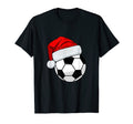 Soccer Ball Santa Hat Funny T-Shirt - Casual Everyday Wear Men Women - T-Shirt, Sweatshirt, Hoodie