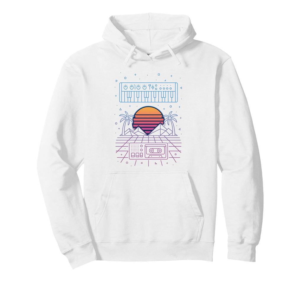 80S Synthwave Hoodie - Minimalist Print for Adults - T-Shirt, Sweatshirt, Hoodie