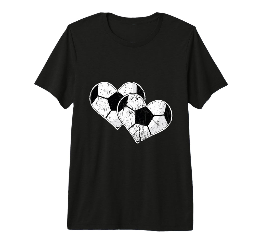 Double Heart Soccer Football Fan Tri T-Shirt - Unique Graphic Men Women - T-Shirt, Sweatshirt, Hoodie