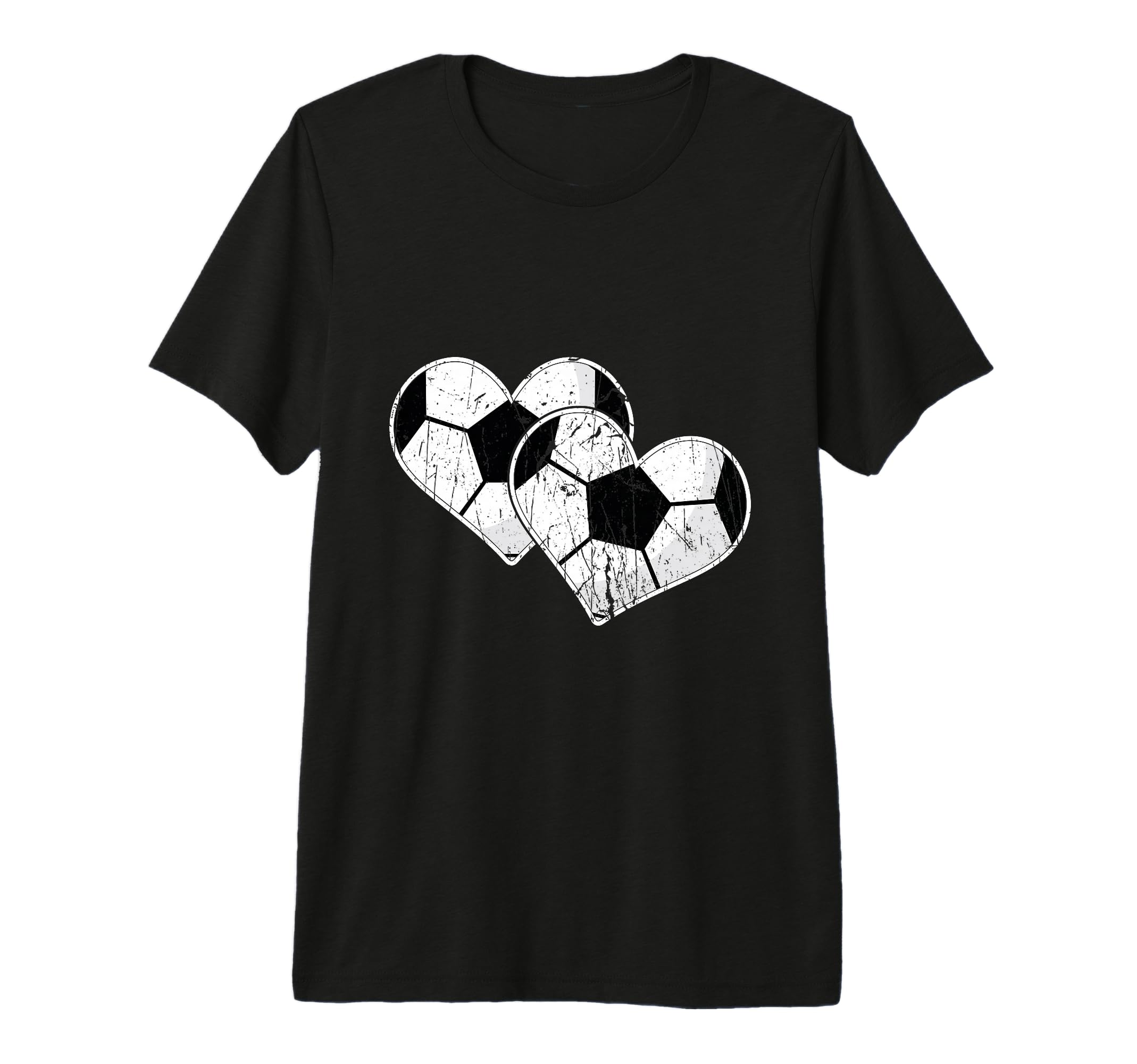 Double Heart Soccer Football Fan Tri T-Shirt - Unique Graphic Men Women - T-Shirt, Sweatshirt, Hoodie