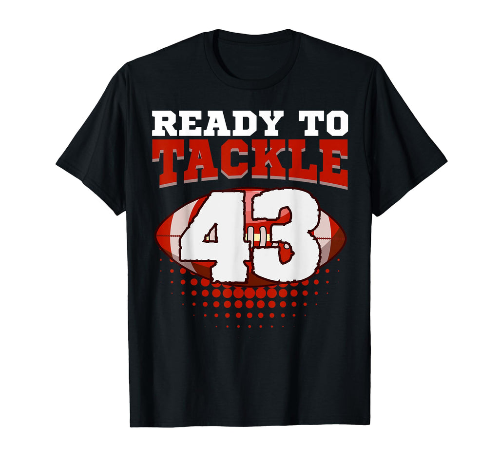 Football 43Rd Birthday Player Tackle T-Shirt - Minimalist Print Unisex - T-Shirt, Sweatshirt, Hoodie