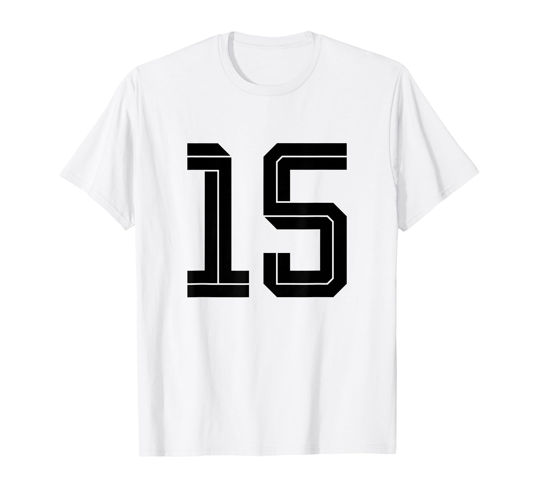 15 White Number 15 Sports Fan Soccer T-Shirt - Minimalist Print for Adults - T-Shirt, Sweatshirt, Hoodie