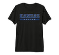 Kansas Soccer Blue Text Tri Blend T-Shirt - Streetwear Style for Adults - T-Shirt, Sweatshirt, Hoodie