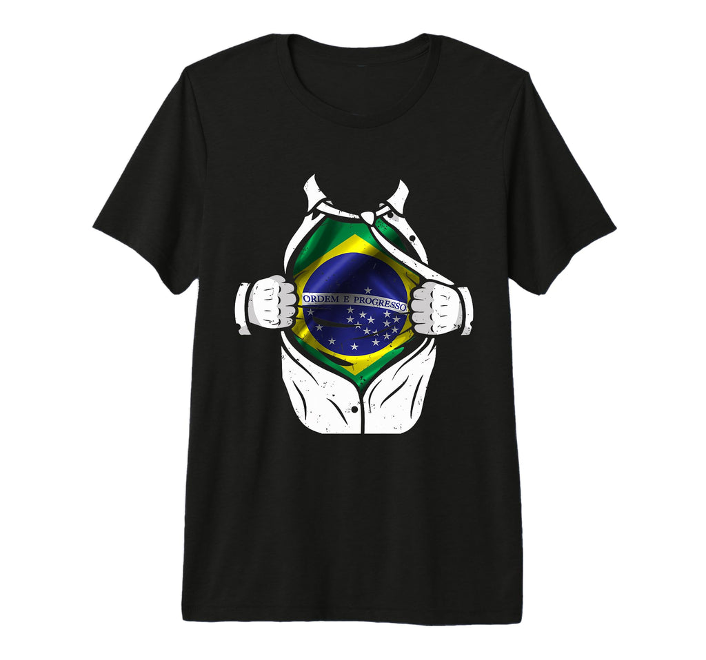 Superhero Flag I Love Brazil Designer T-Shirt - Minimalist Print Unisex - T-Shirt, Sweatshirt, Hoodie