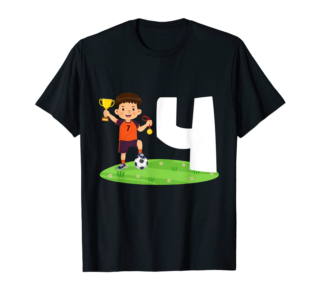 4Th Birthday Soccer 4 Years Old Soccer T-Shirt - Graphic Print Men Women - T-Shirt, Sweatshirt, Hoodie