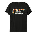Groovy Funny Soccer Grandma Tri Blend T-Shirt - Minimalist Print Men Women - T-Shirt, Sweatshirt, Hoodie