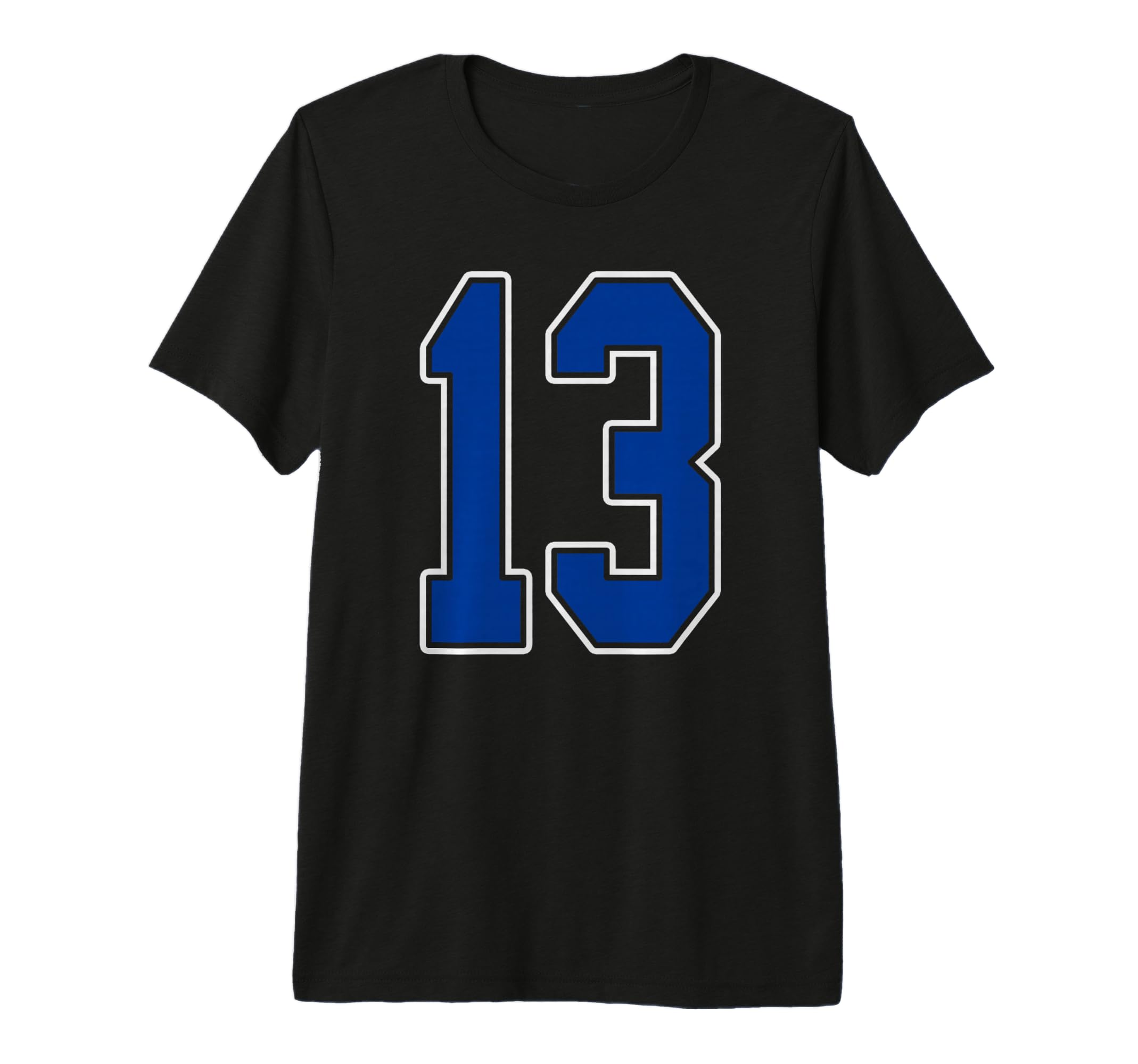 Royal Blue And White Number 13 Jersey T-Shirt - Graphic Print for Adults - T-Shirt, Sweatshirt, Hoodie