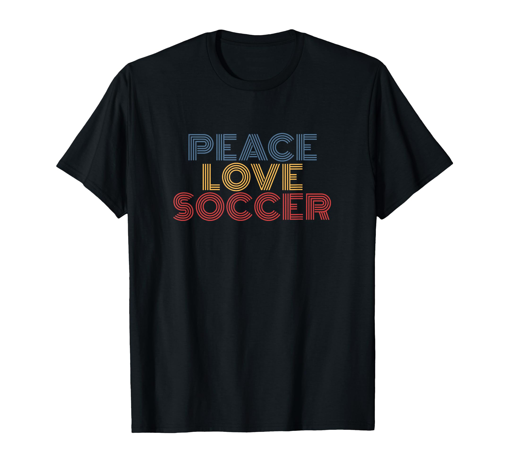 Peace Love Soccer 70S T-Shirt - Graphic Print for Adults - T-Shirt, Sweatshirt, Hoodie