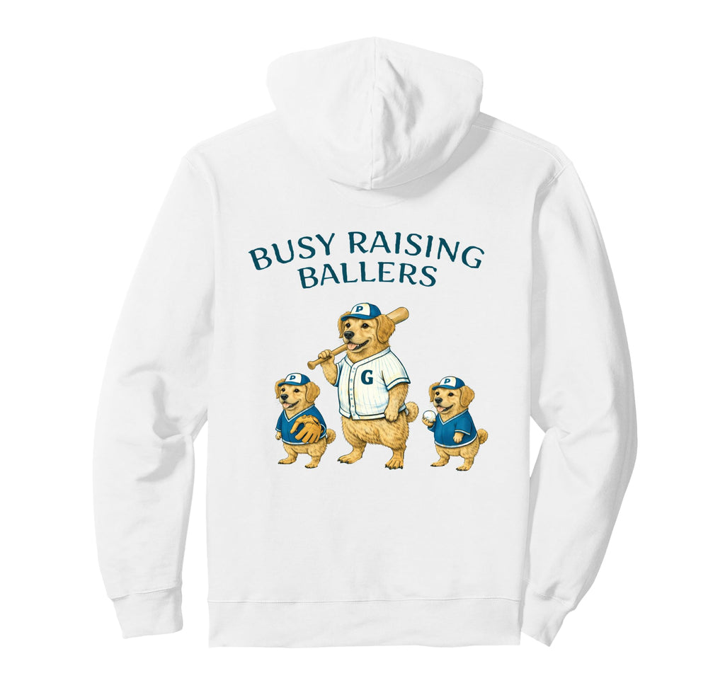 Busy Raising Baller Baseball Softball Hoodie - Trendy Graphic for Adults - T-Shirt, Sweatshirt, Hoodie