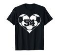 Soccer Heart Number 54 Jersey Sports Fan T-Shirt - Unique Graphic Unisex - T-Shirt, Sweatshirt, Hoodie
