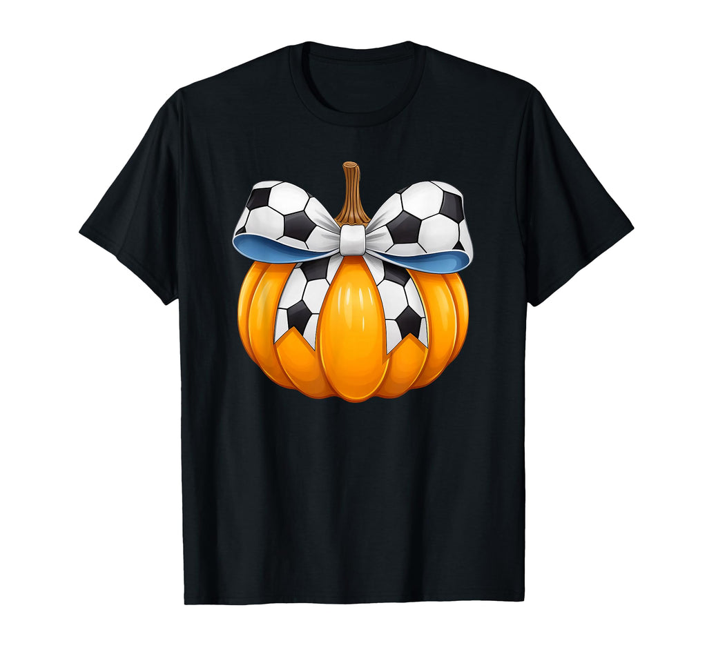 Coquette Bow Pumpkin Soccer Or T-Shirt - Casual Everyday Wear Unisex - T-Shirt, Sweatshirt, Hoodie
