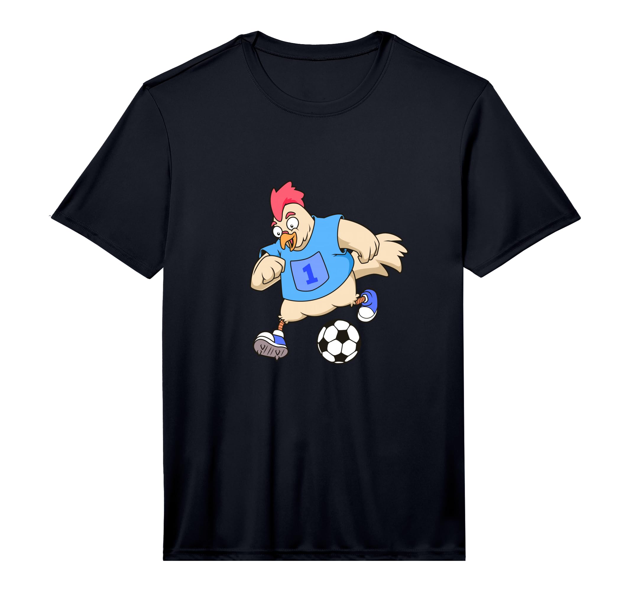 Cartoon Chicken Playing Soccer T-Shirt - Casual Everyday Wear Unisex - T-Shirt, Sweatshirt, Hoodie