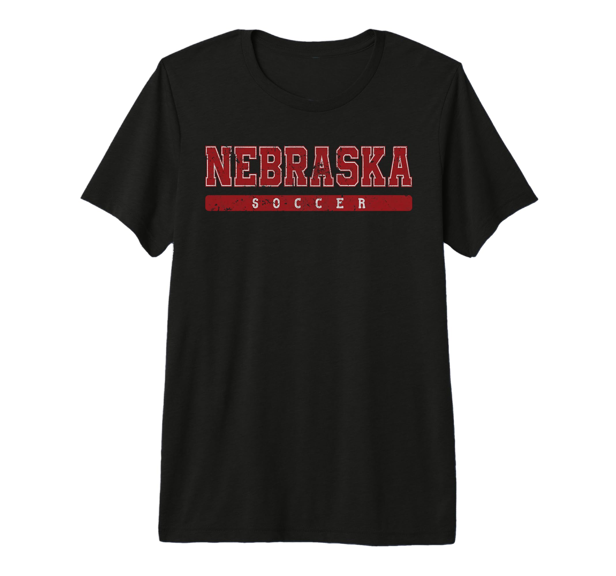 Nebraska Soccer Red Text T-Shirt - Minimalist Print for Adults - T-Shirt, Sweatshirt, Hoodie