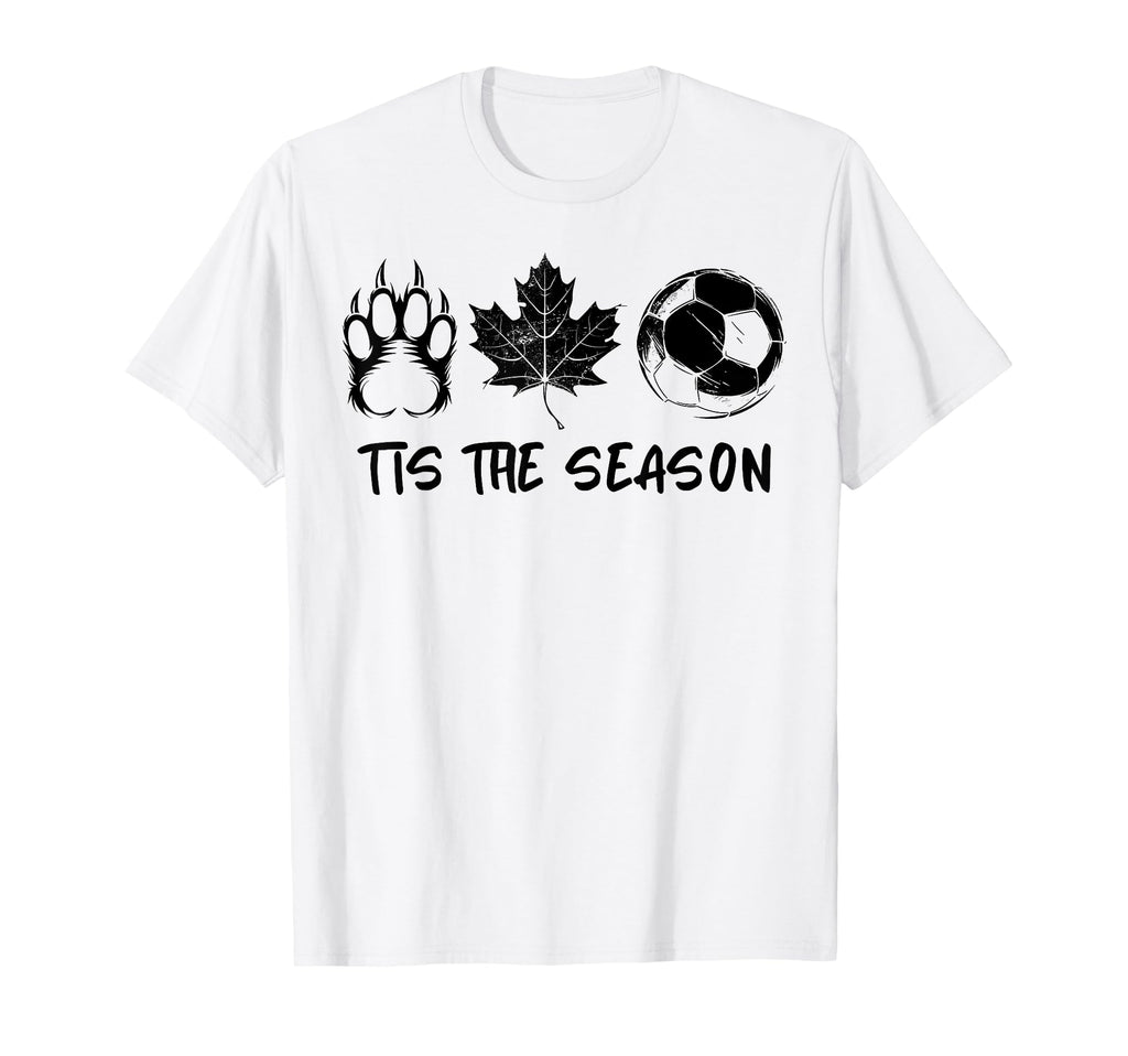 Tis Season Bear Paw Maple Leaf Soccer T-Shirt - Novelty Apparel Men Women - T-Shirt, Sweatshirt, Hoodie