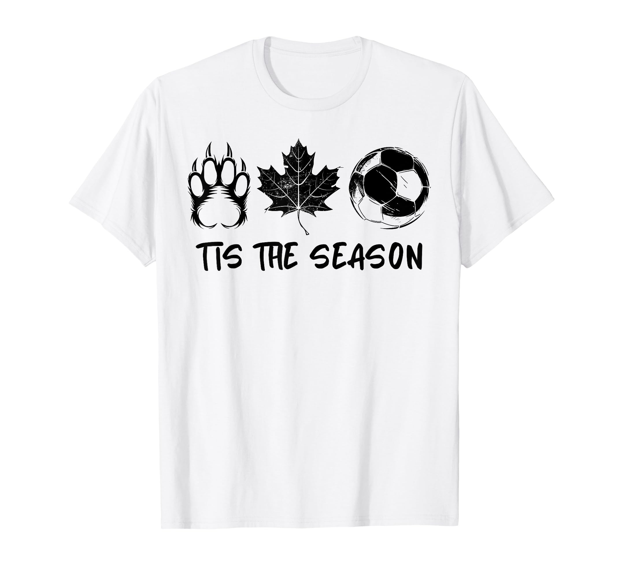 Tis Season Bear Paw Maple Leaf Soccer T-Shirt - Novelty Apparel Men Women - T-Shirt, Sweatshirt, Hoodie