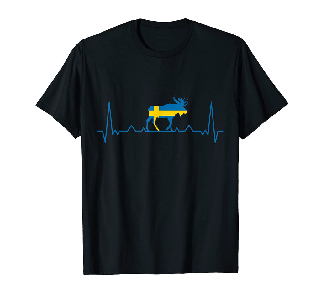 Sweden Moose Heartbeat Travel Sweden T-Shirt - Graphic Print Men Women - T-Shirt, Sweatshirt, Hoodie