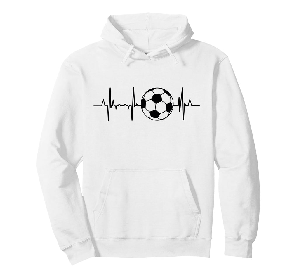 Soccer Ecg Football Heartbeat Hoodie - Casual Everyday Wear for Adults - T-Shirt, Sweatshirt, Hoodie