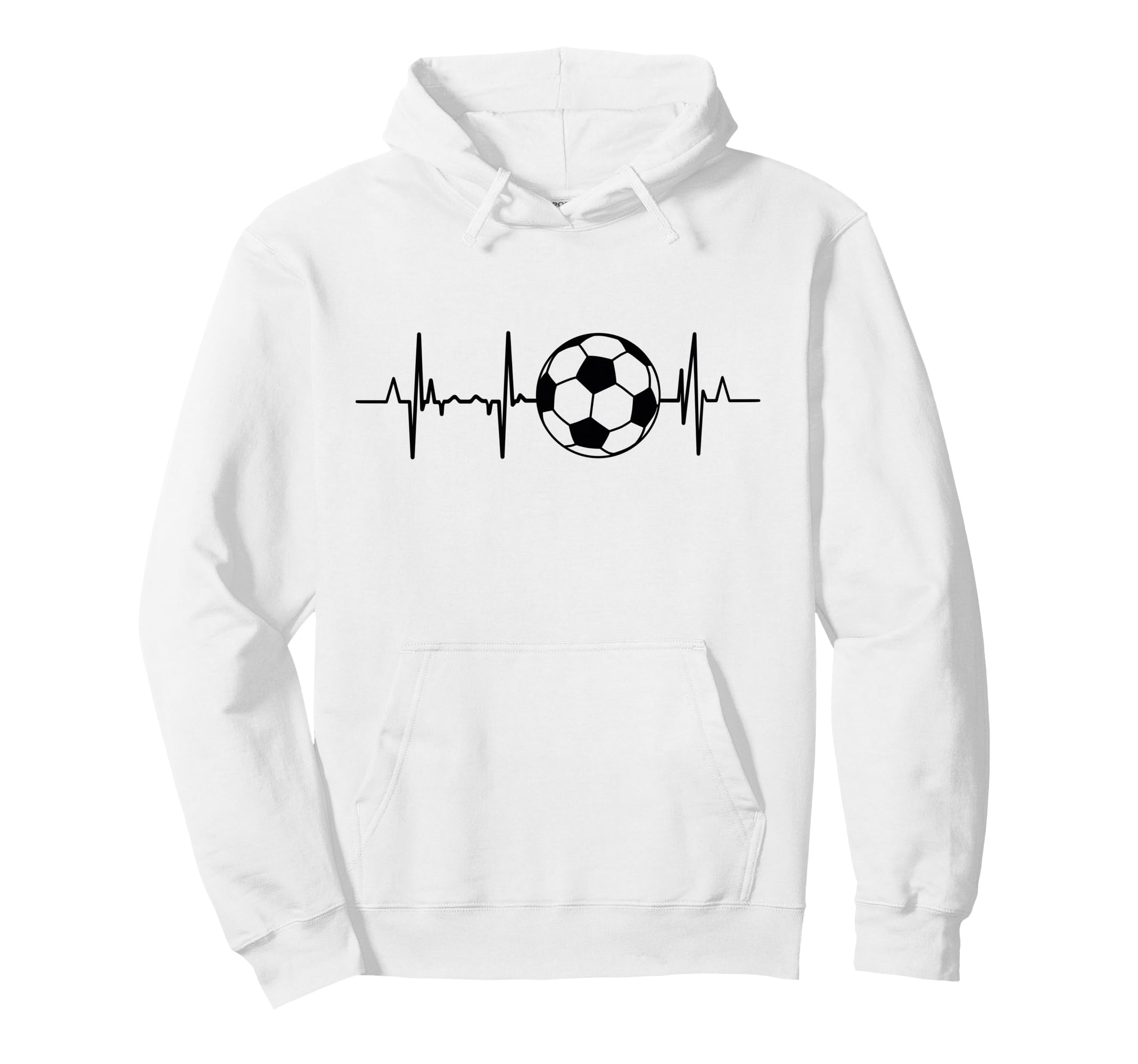 Soccer Ecg Football Heartbeat Hoodie - Casual Everyday Wear for Adults - T-Shirt, Sweatshirt, Hoodie