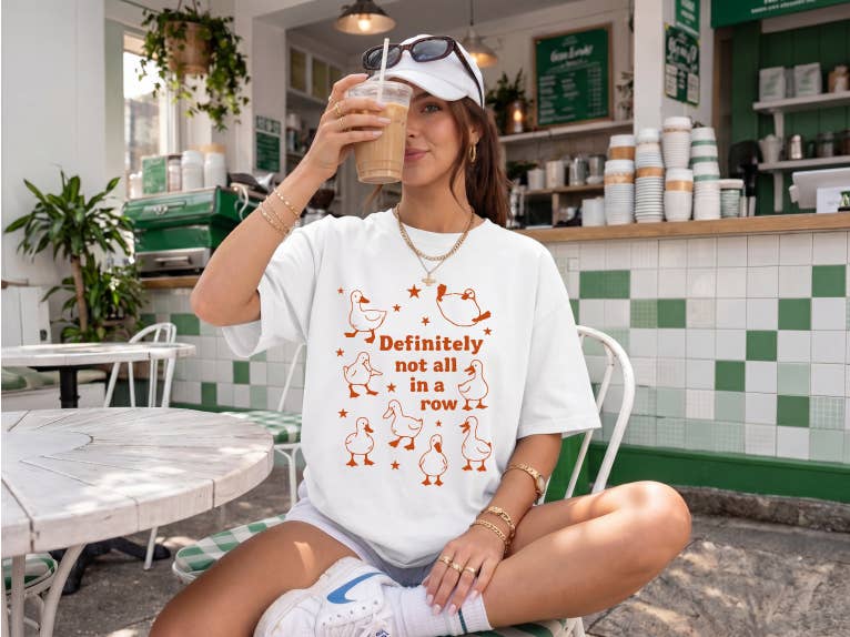 Definitely Not All in A Row Premium White - Adult & Kids T-Shirts, Sweatshirts & Hoodies apparel design preview 1