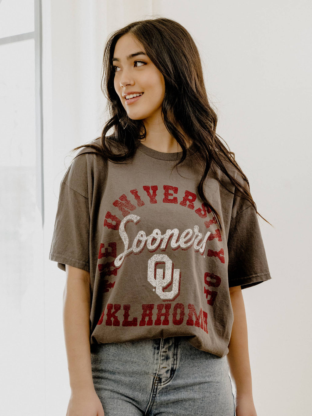 Ou Oklahoma Sooners Draft Charcoal Thrifted - Adult & Kids T-Shirts, Sweatshirts & Hoodies apparel design preview 1