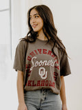 Ou Oklahoma Sooners Draft Charcoal Thrifted - Adult & Kids T-Shirts, Sweatshirts & Hoodies apparel design preview 1