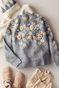 Daisy Embossed 3D Floral Knit Sweater - Adult & Kids T-Shirts, Sweatshirts & Hoodies apparel design preview 1