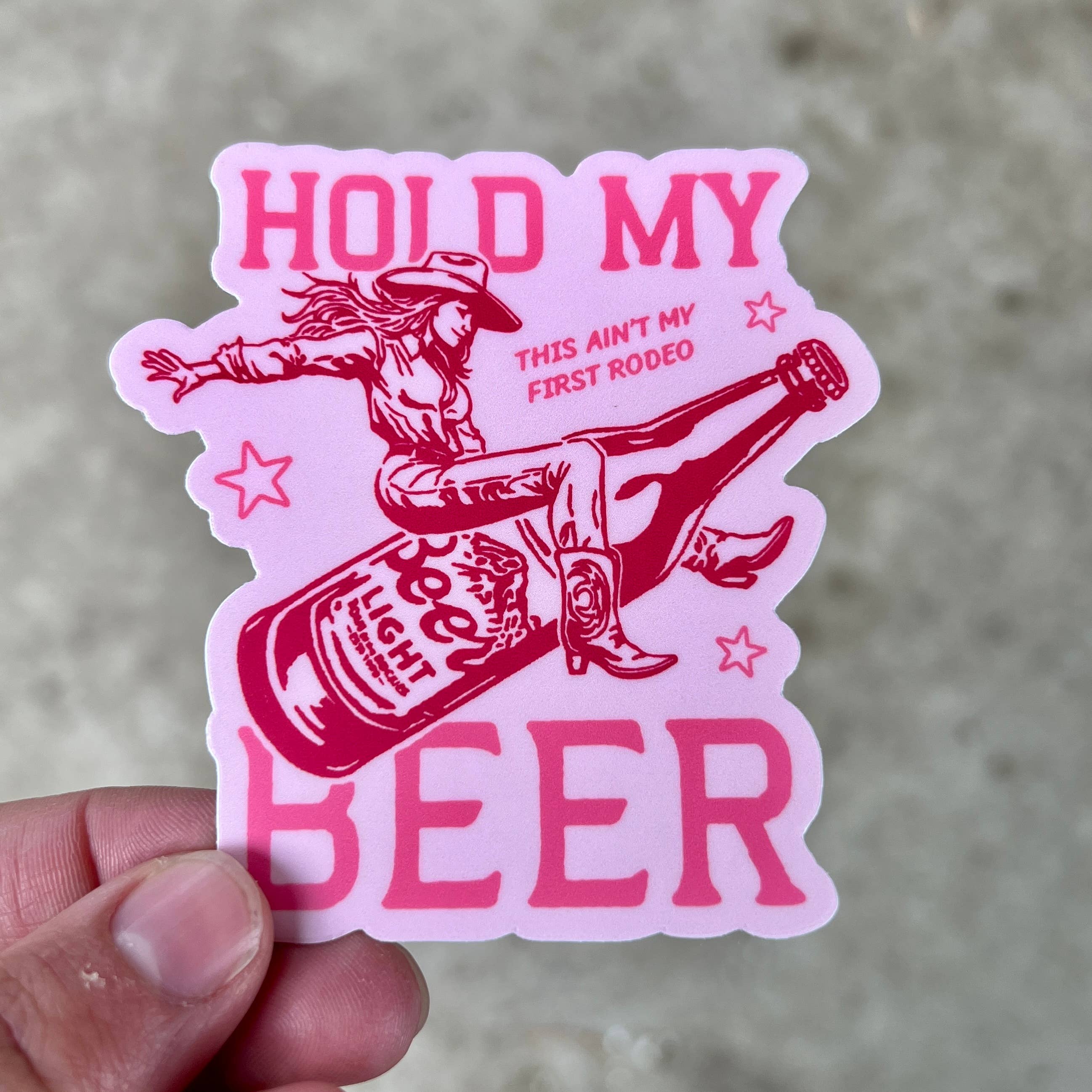 Hold My Beer Rodeo Sticker Western Cowgirl 82 - Adult & Kids T-Shirts, Sweatshirts & Hoodies apparel design preview 1