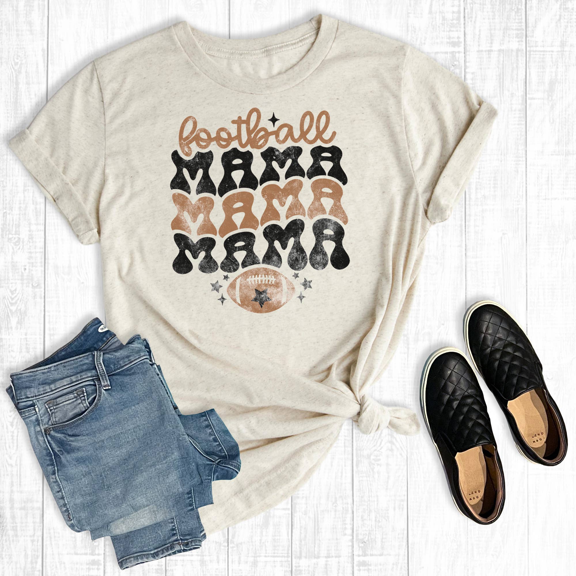Vintage Football Mama - Adult & Kids T-Shirts, Sweatshirts & Hoodies apparel design preview 1