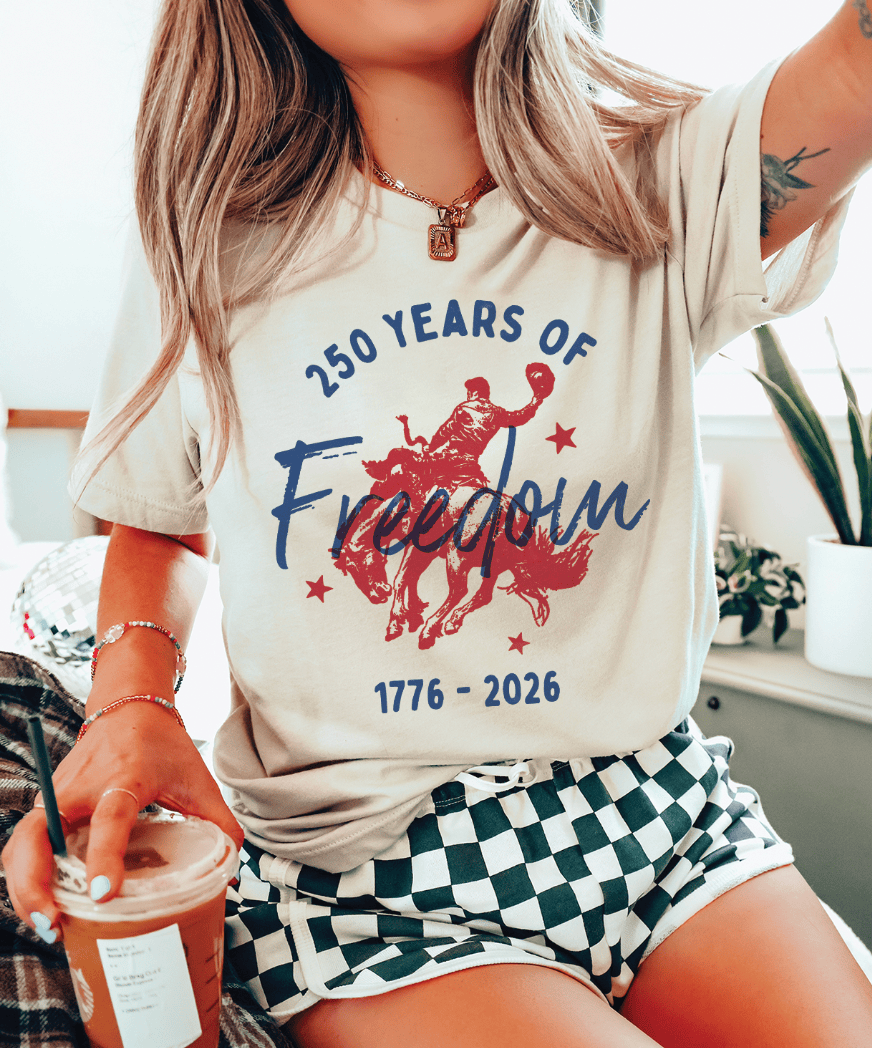 250 Years of Freedom Cream - Adult & Kids T-Shirts, Sweatshirts & Hoodies apparel design preview 1