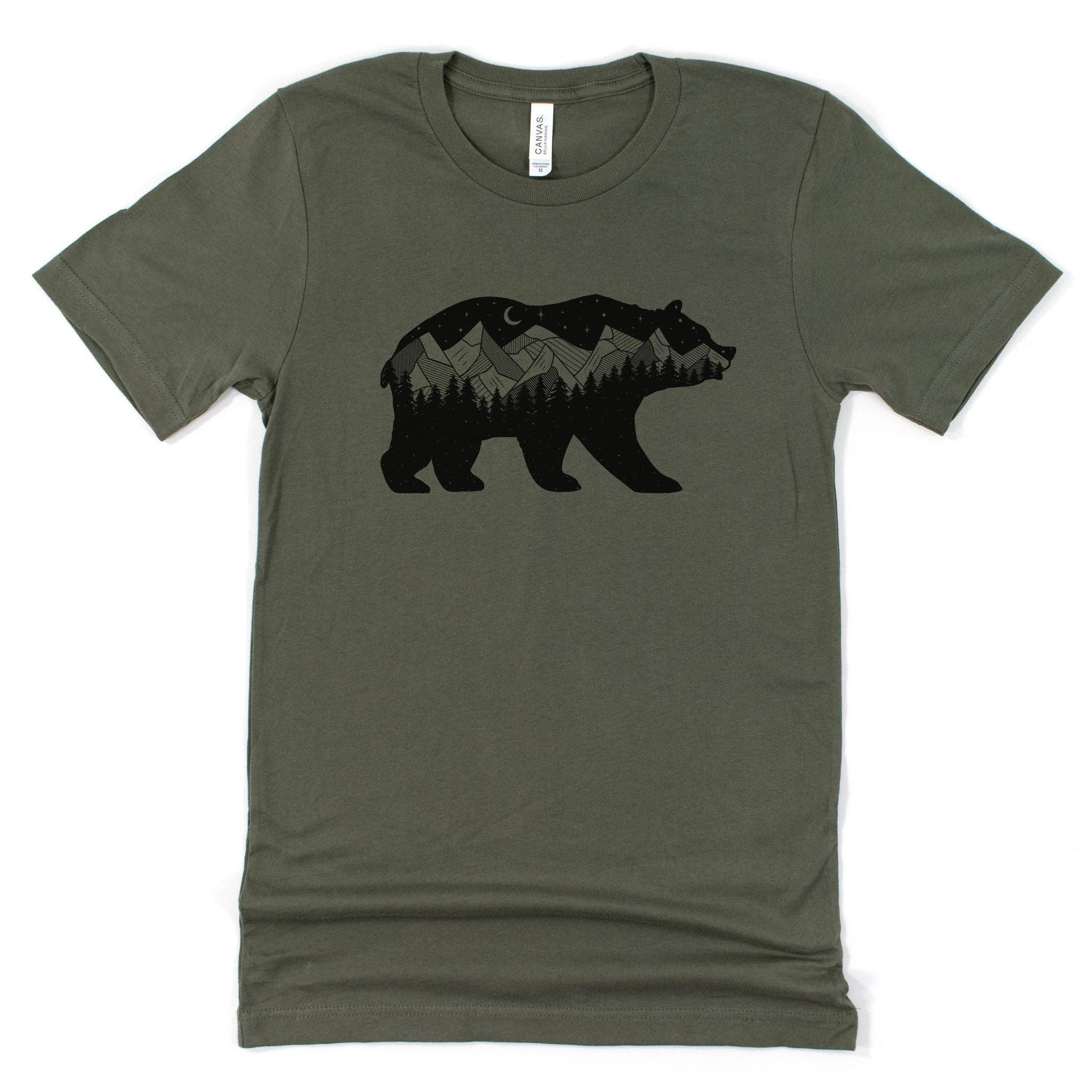 Midnight Forest Bear Graphic 047 - Adult & Kids T-Shirts, Sweatshirts & Hoodies apparel design preview 1
