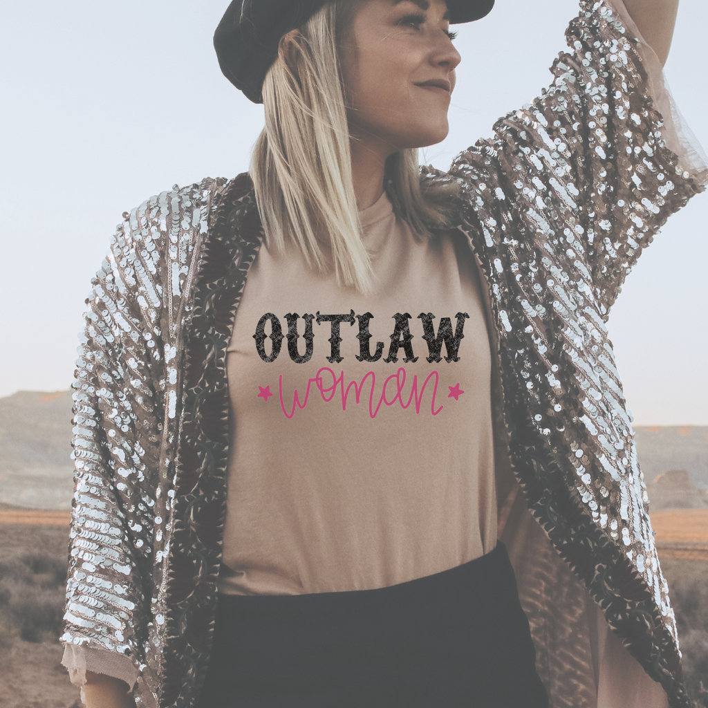 Outlaw Woman Western Country Graphic - Adult & Kids T-Shirts, Sweatshirts & Hoodies apparel design preview 1