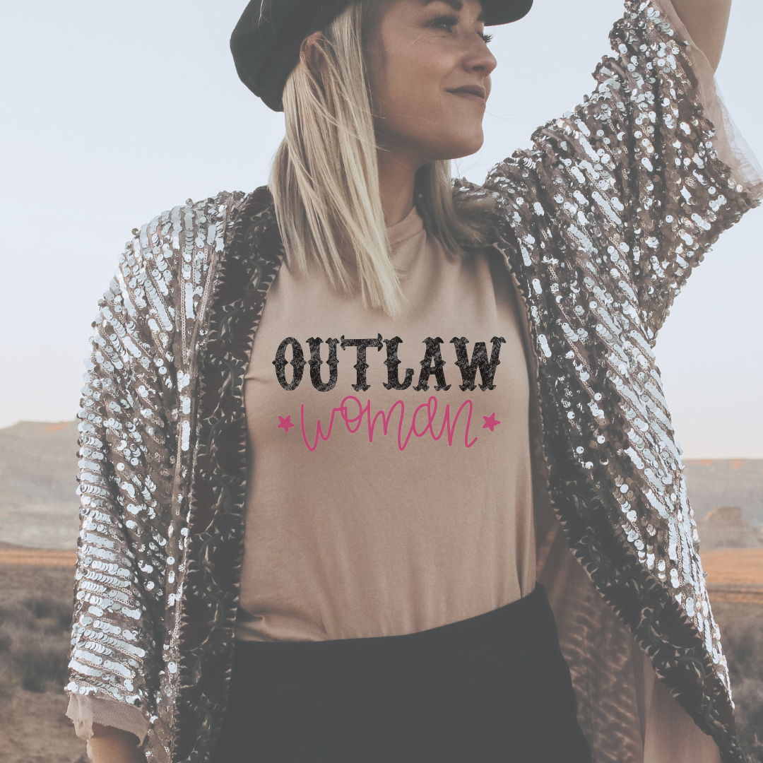 Outlaw Woman Western Country Graphic - Adult & Kids T-Shirts, Sweatshirts & Hoodies apparel design preview 1