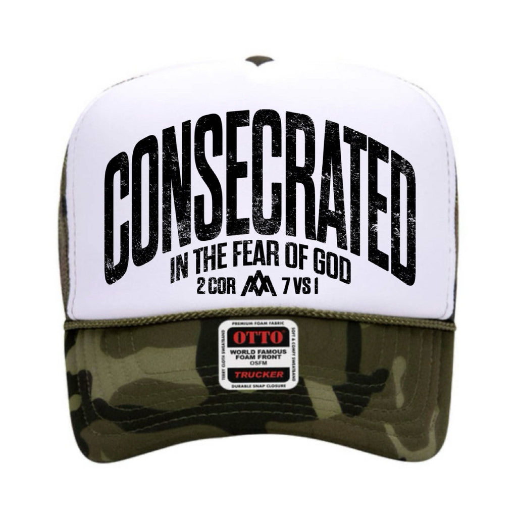Consecrated Foam Trucker White/Camo - Adult & Kids T-Shirts, Sweatshirts & Hoodies apparel design preview 1