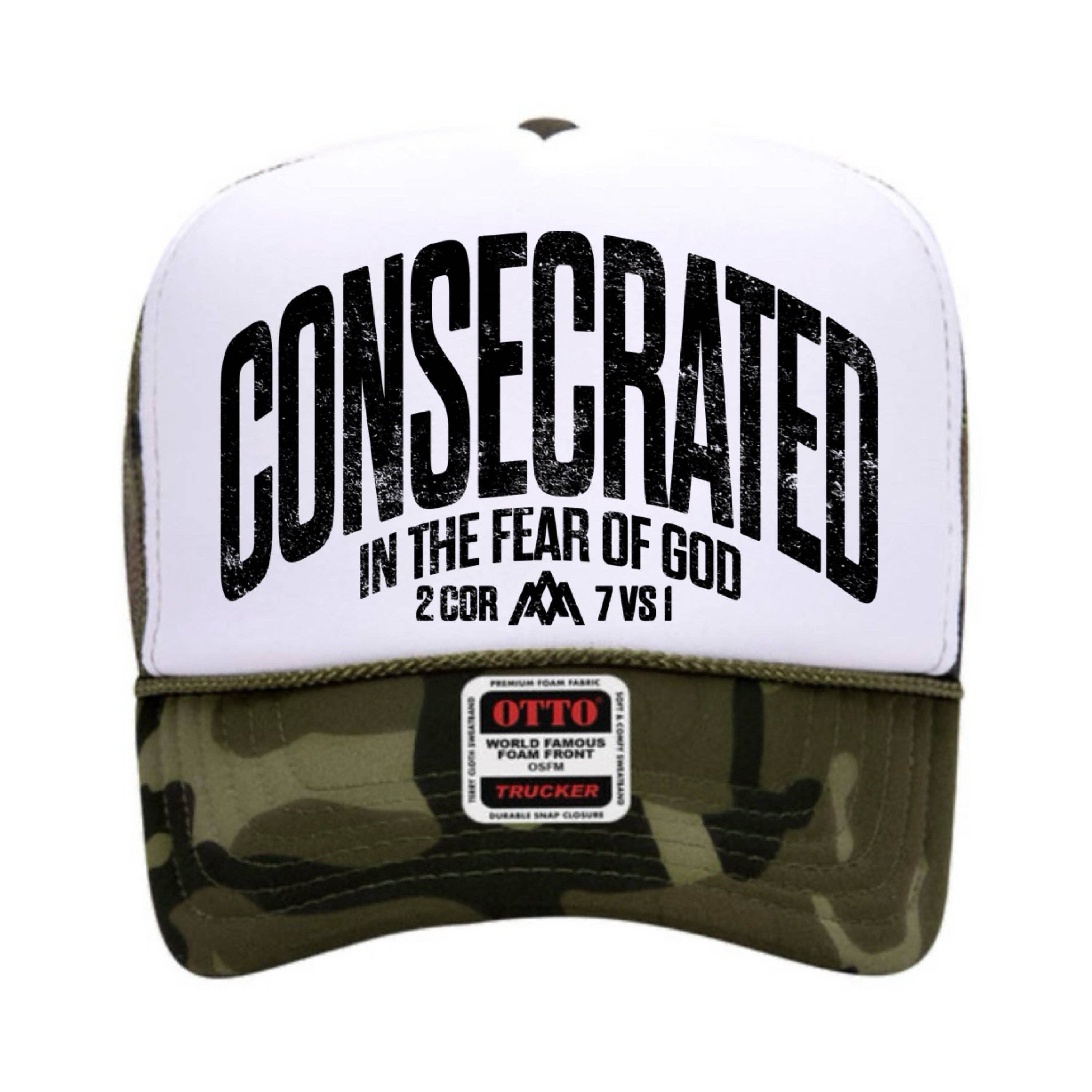 Consecrated Foam Trucker White/Camo - Adult & Kids T-Shirts, Sweatshirts & Hoodies apparel design preview 1