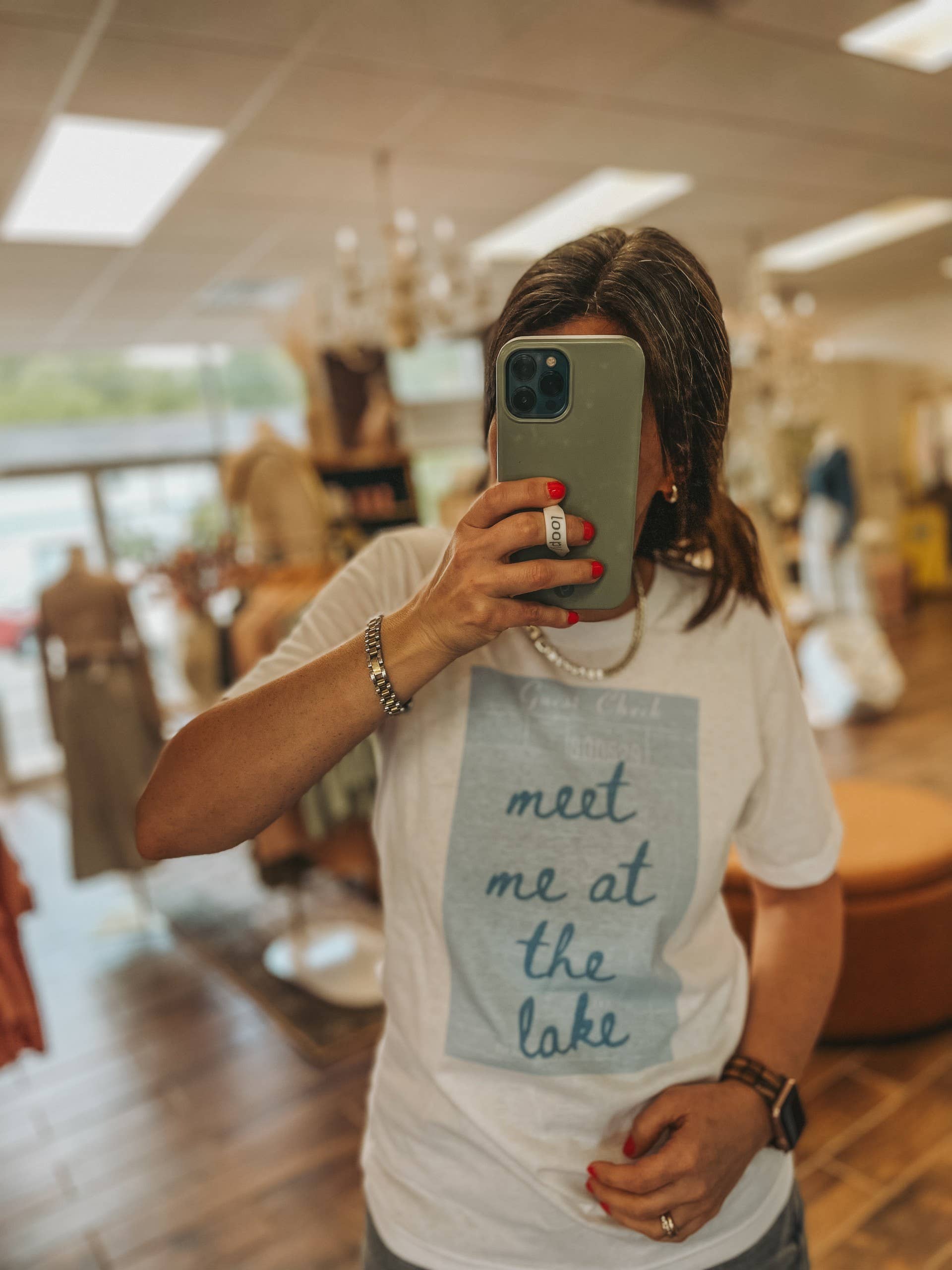 Meet Me At the Lake Guest Check Graphic Summer - Adult & Kids T-Shirts, Sweatshirts & Hoodies apparel design preview 1