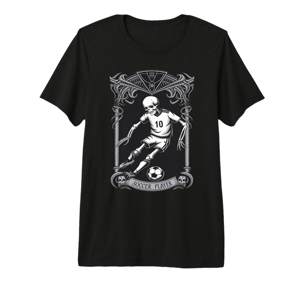Skeleton Soccer Player Tarot Card T-Shirt - Custom Art Print for Adults - T-Shirt, Sweatshirt, Hoodie