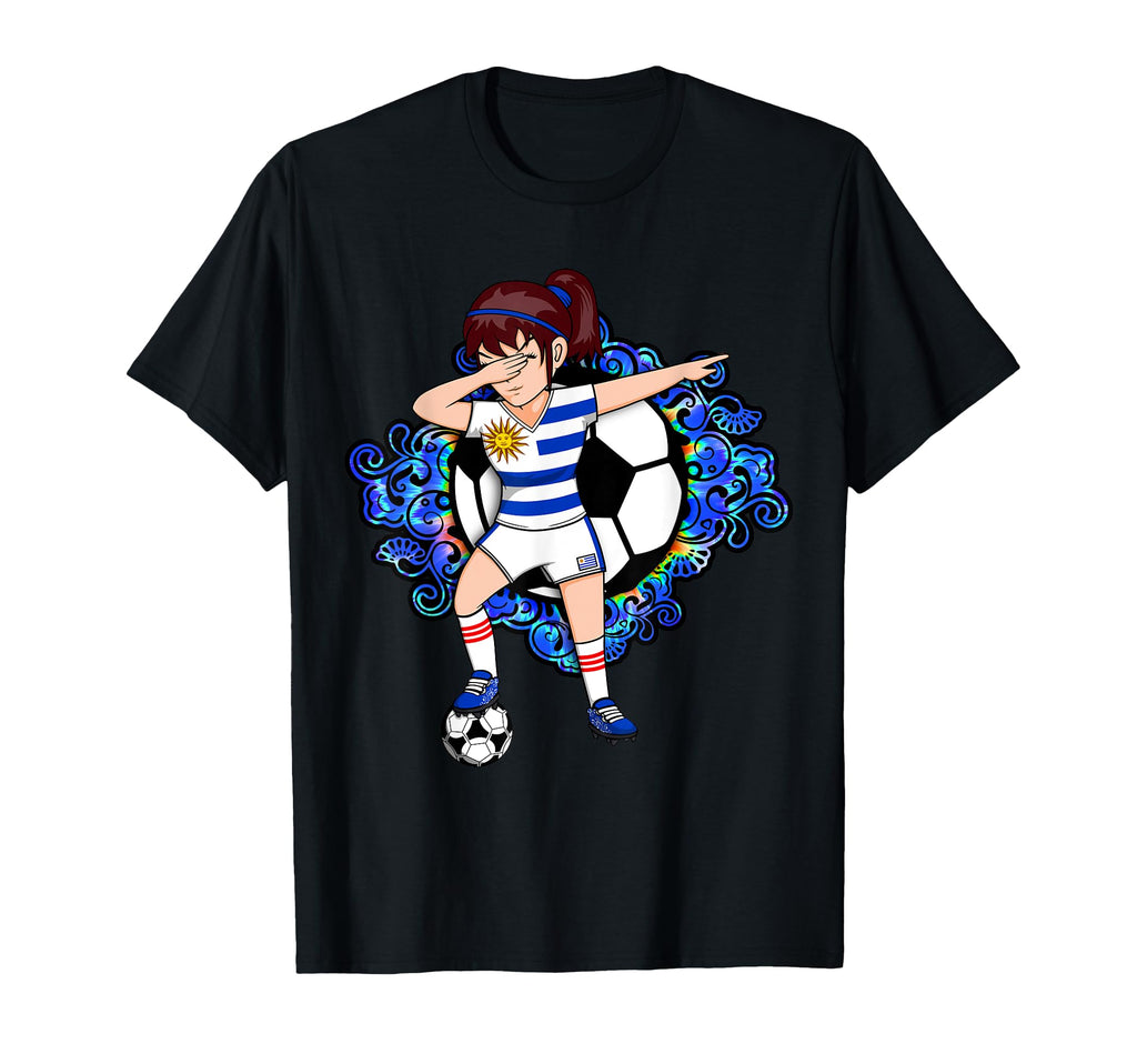 Dabbing Soccer Uruguay Jersey Floral T-Shirt - Casual Everyday Wear Unisex - T-Shirt, Sweatshirt, Hoodie