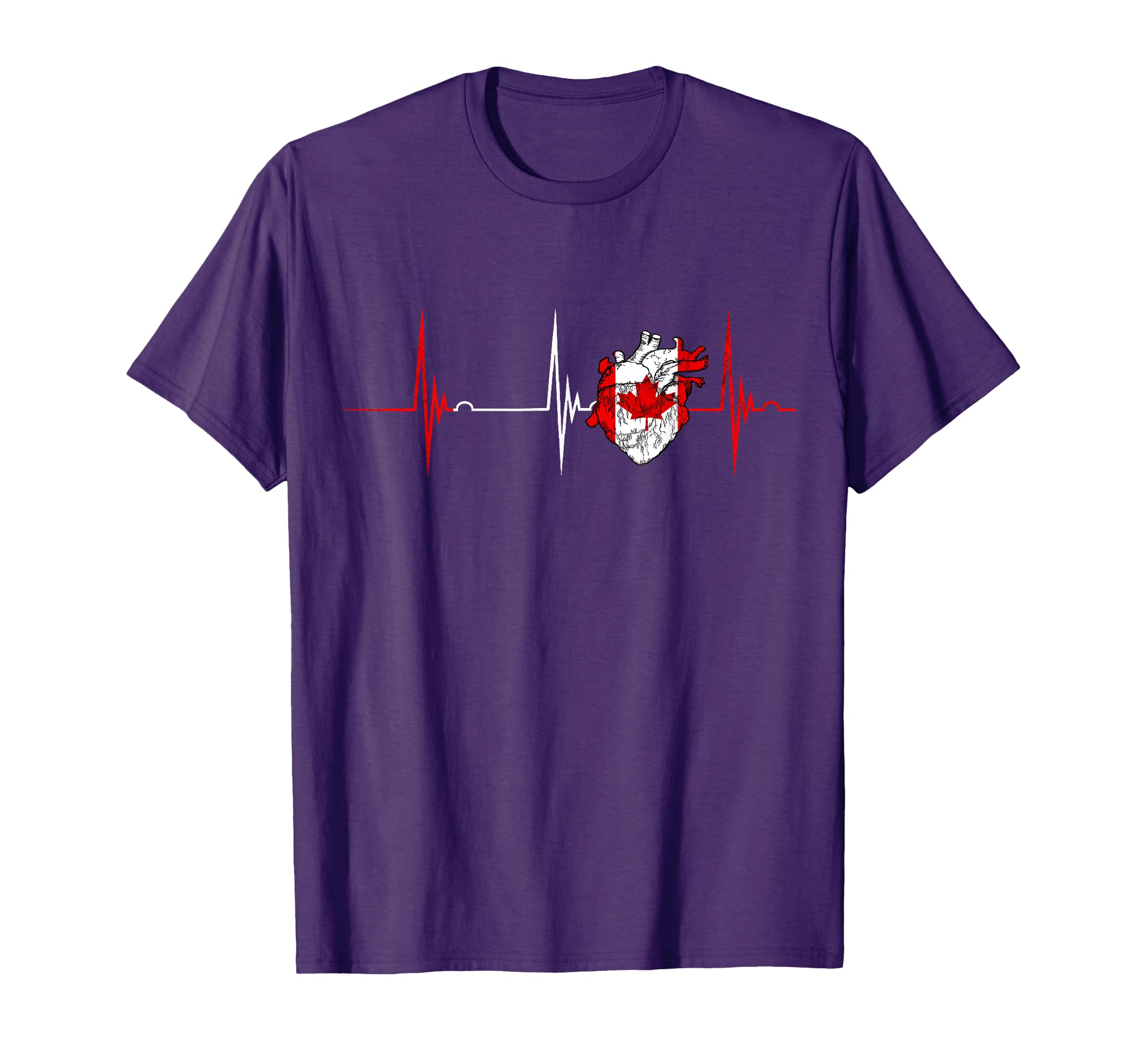 Canadian Flag Heartbeat Ekg Pulse T-Shirt - Minimalist Print Unisex - T-Shirt, Sweatshirt, Hoodie