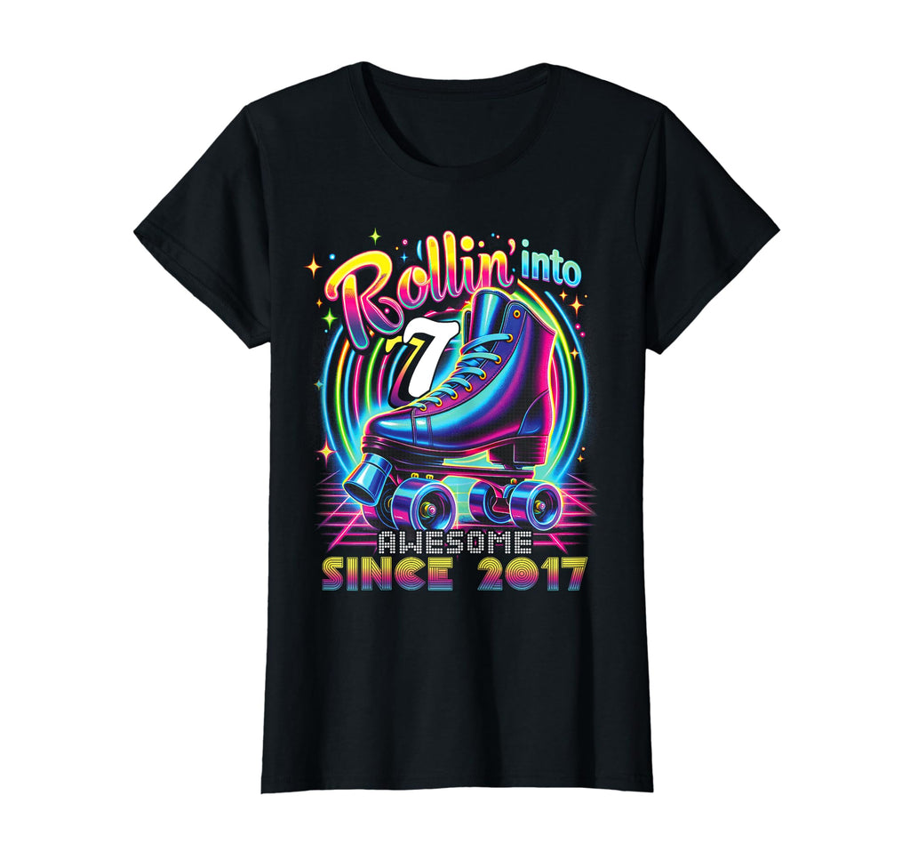 Roller Skate 7Th Birthday Skating T-Shirt - Trendy Graphic for Adults - T-Shirt, Sweatshirt, Hoodie