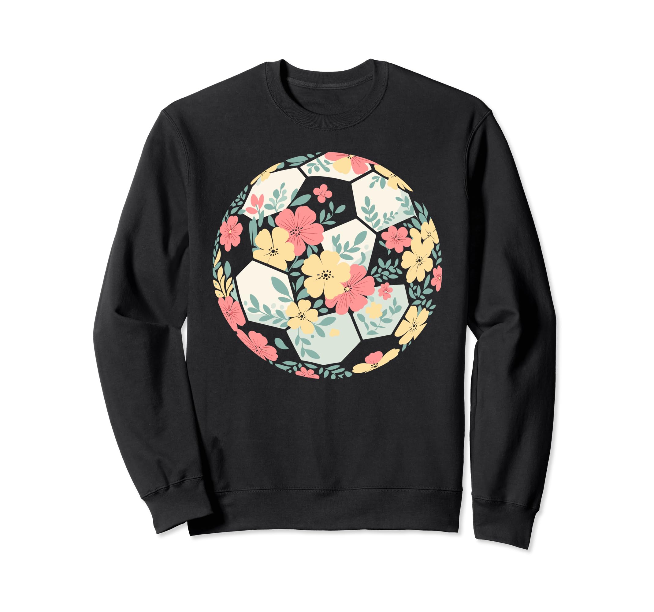 Floral Flower Soccer Player Mom Sweatshirt - Casual Everyday Wear Unisex - T-Shirt, Sweatshirt, Hoodie