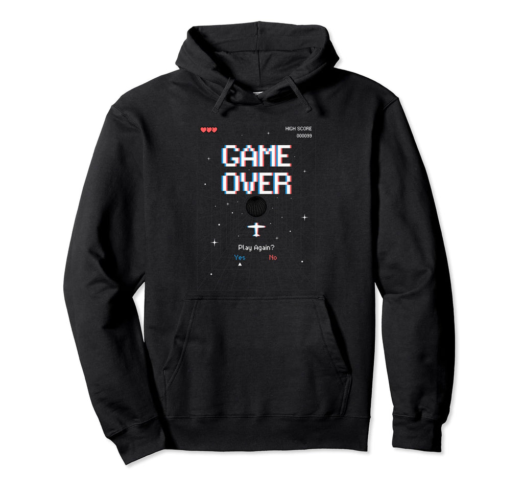 Arcade Game Over Gaming Hoodie - Streetwear Style Men Women - T-Shirt, Sweatshirt, Hoodie
