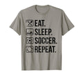 Eat Sleep Soccer Repeat Distressed T-Shirt - Graphic Print for Adults - T-Shirt, Sweatshirt, Hoodie