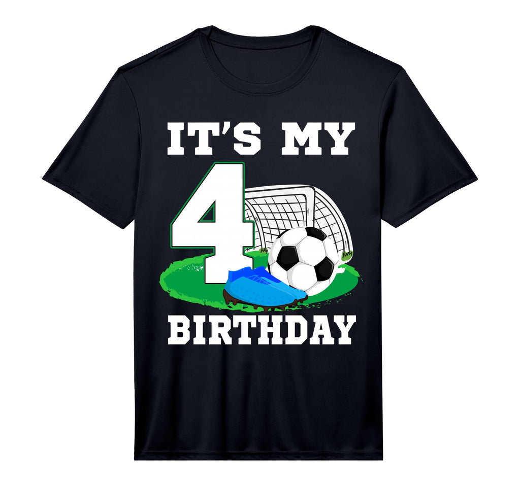 Its My 4 Year Old Birthday Soccer 4Th T-Shirt - Custom Art Print Unisex - T-Shirt, Sweatshirt, Hoodie