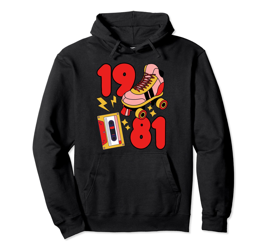 Old School 80S Vibes 1981 Hip Hop Hoodie - Novelty Apparel for Adults - T-Shirt, Sweatshirt, Hoodie