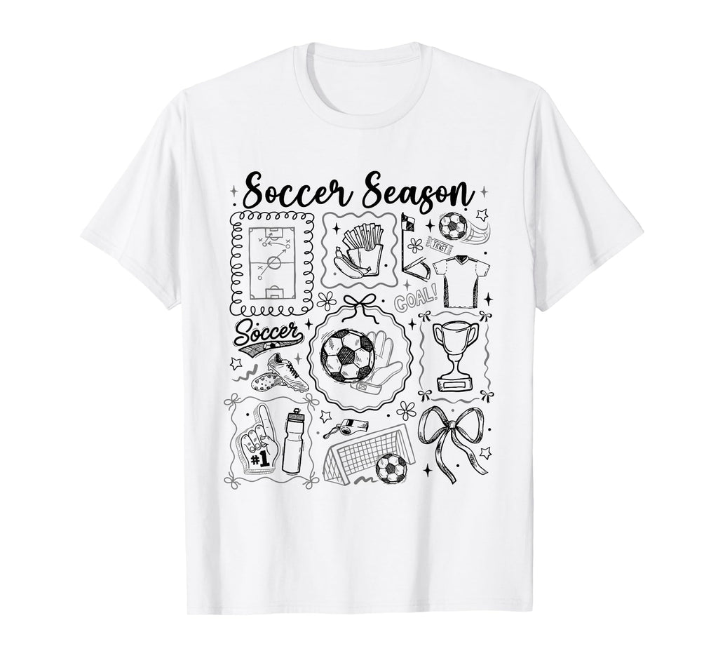 Soccer Season Bow Soccer Lovers T-Shirt - Aesthetic Graphic for Adults - T-Shirt, Sweatshirt, Hoodie